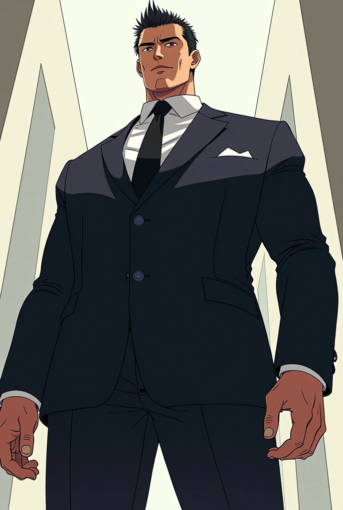 Man in suite strong tall anime 