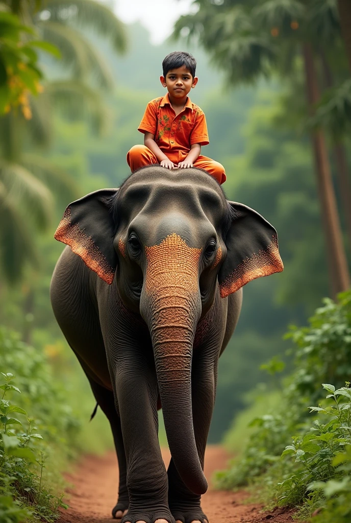 Hathi per Ek Ladka Baitha Hua photo Banakar do