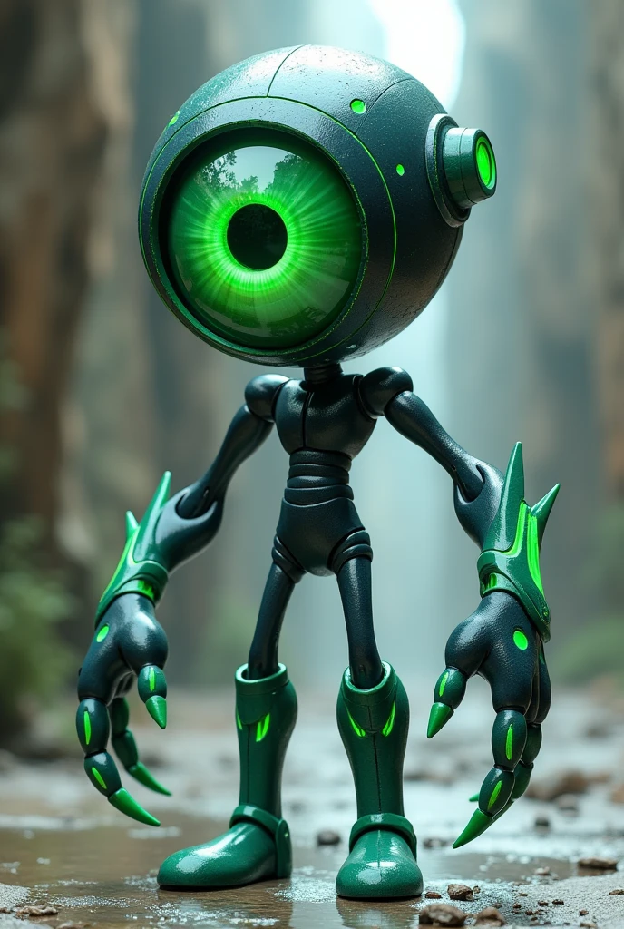 Ben 10, Upgrade has one eye in the middle of the face, long sleeve with emerald green trim