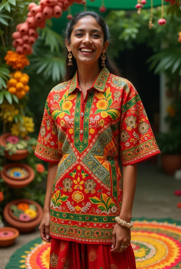 Onam theme oversize shirt