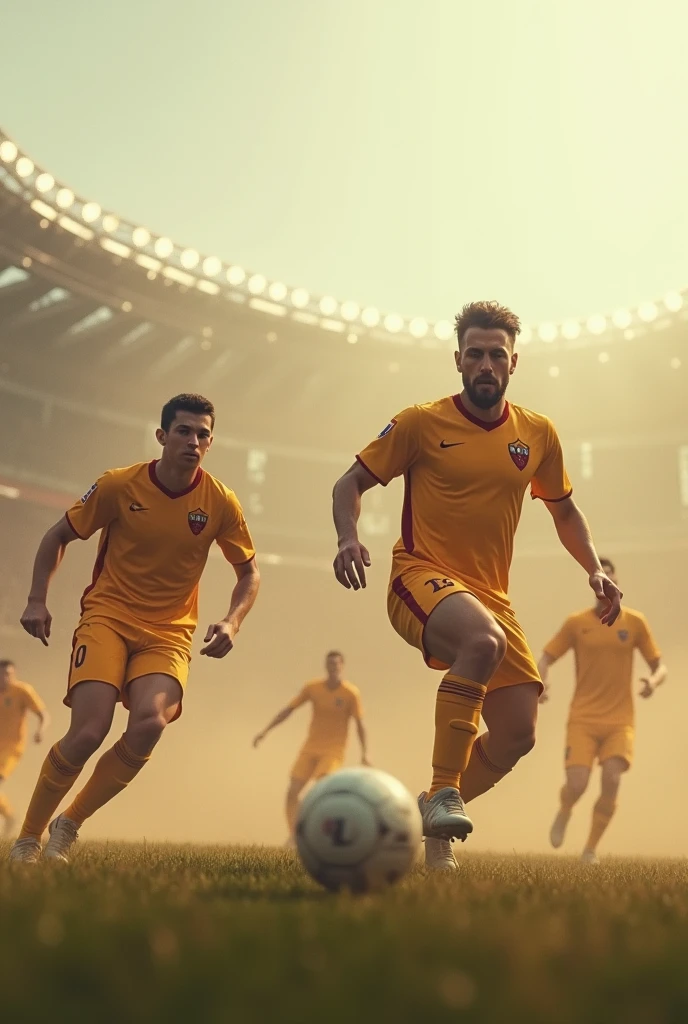 Roblox with Roma FC beige away uniform