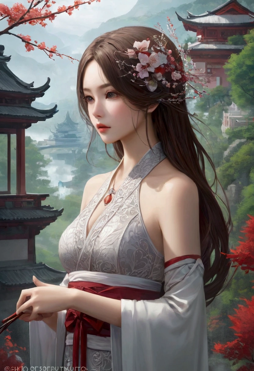 _Shuimo_ Landscape Fantasy Art, masterpiece, Women&#39;s Focus