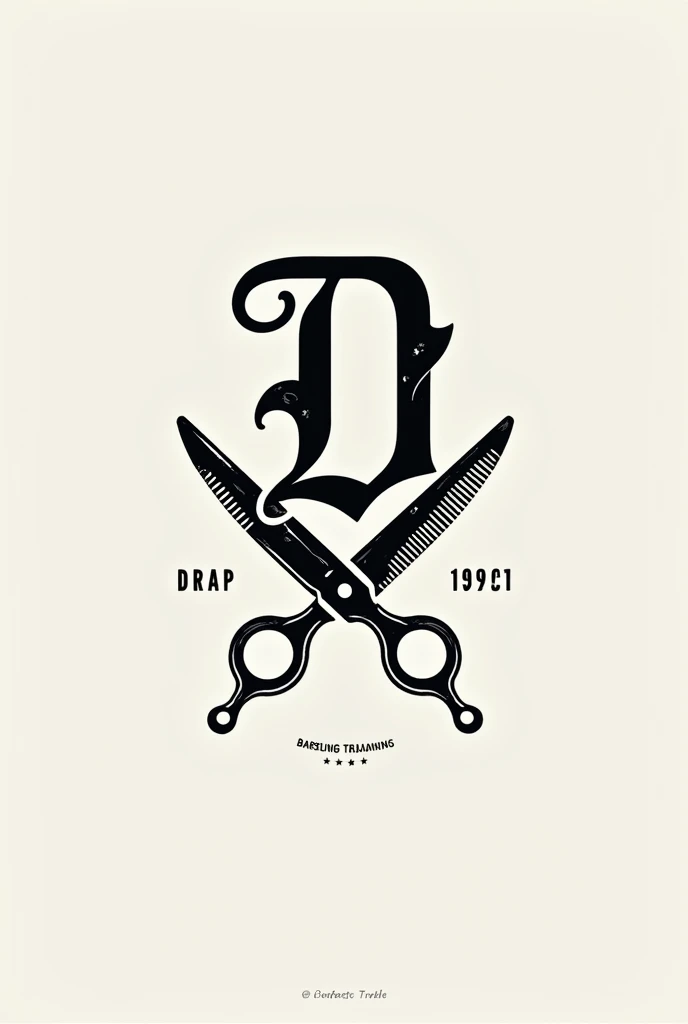 D Barbershop Logo.T Darwin Trochez Modern With hairdressing machines