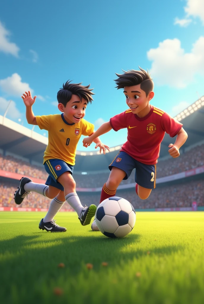 A boy who love playing football with his idol Ronald’s.