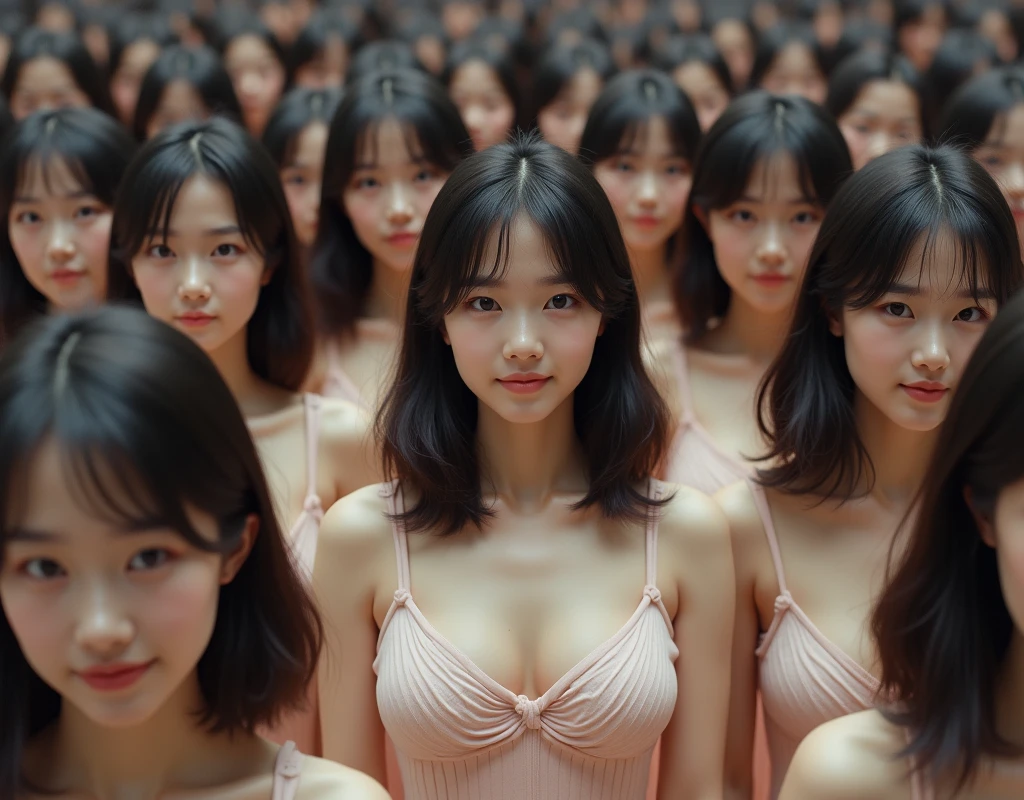 (((((Japanese Clone-girls=Myself))))), (((Super Best masterpiece Clone-girls Raw Photography Art))), (((16K, Highest quality, Ultra-high resolution, RAW Photos))), (((It's so unrealistic., With unparalleled depiction, With an unfathomable sight, An unprecedented and shocking worldview, Clone-girls: In a world of mass reproduction, Ultra-realistic))), (((Japanese Girls, Sasaki Nozomi, 28yo, Small face, Thick black hair, Medium to long hair, Dark Eyes, Mature face, Cute Smile, Smiling face, A gentle gaze, (((Very happy laughter)))))), (((Very beautiful detailed girls, Accurate body structure, Accurate body movements, Very detailed body, (((Super big breasts, Large bulge of ample breasts)))))), (((Pink swimsuit, Cleavage Emphasis, Emphasise the fullness of your breasts))), ((((((((Very detailed, Myself cloning, Depiction of splitting oneself, 1Myself girl→1,000,000,000,000,000,000,000,000,000,000Myself cloning girls)))))))), (((((((Myself clone-girlsから, Myself keeps multiplying, (Very detailed and intricate, To the exact, Flawless, (((In the same female body,With the same face, With the same hairstyle, In the same clothes, At the same height, 同じSuper big breastsである))), In a detailed depiction), 1,000,000,000,000,000,000,000,000,000,000 people))))))), (((((Myself girls only))))), (((((1,000,000,000,000,000,000,000,000,000,000Myself girls))))), (((((Very detailed depiction, Multiple or more Myselves, Physical contact, Pleasant conversation, Holding hands, Hug, walk, Turn around, Shift your gaze))))), (((Very detailed, Extremely crowded, Body-to-body contact with no gaps))), (Bright and soft light), (((((Clear and accurate perspective depiction, super wide view, Ultra-wide field of view, Focus on the average value of the image))))), A crowd of Myself filling up the horizon, Everyone is sexy!!!!, I want to touch each other, I want to have sex with everyone, I want to put my boobs together, Everyone is me, so it's okay to touch them, A large group of people gather in a circle and have sex!!!!!, Touch your body a lot, Licking each other, I want to hug multiple people
