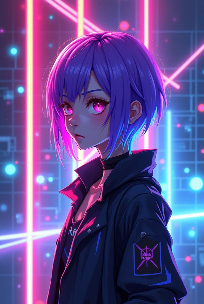 Purple and blue gamer profile picture with Rickzin35
