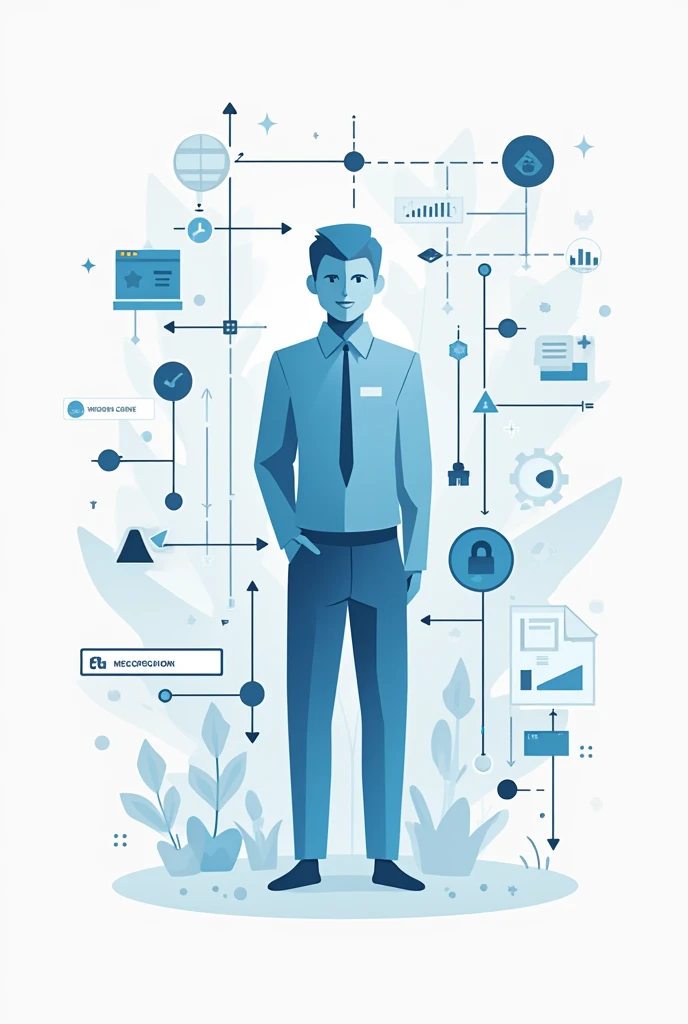 Represent with symbols and use visual metaphor for the Structure of the Accounts Agency: Client and project management.
