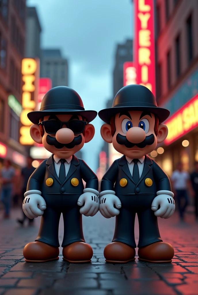 Mario bros dressed as the blue brothers
