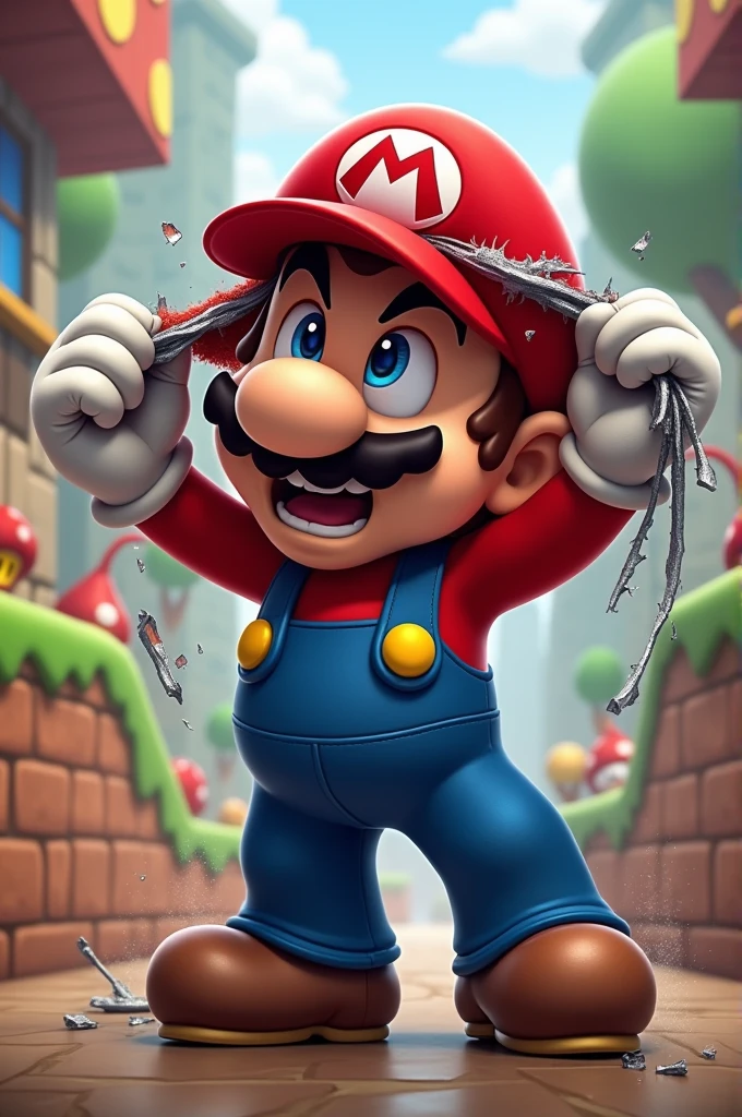 Mario bros breaking his cap