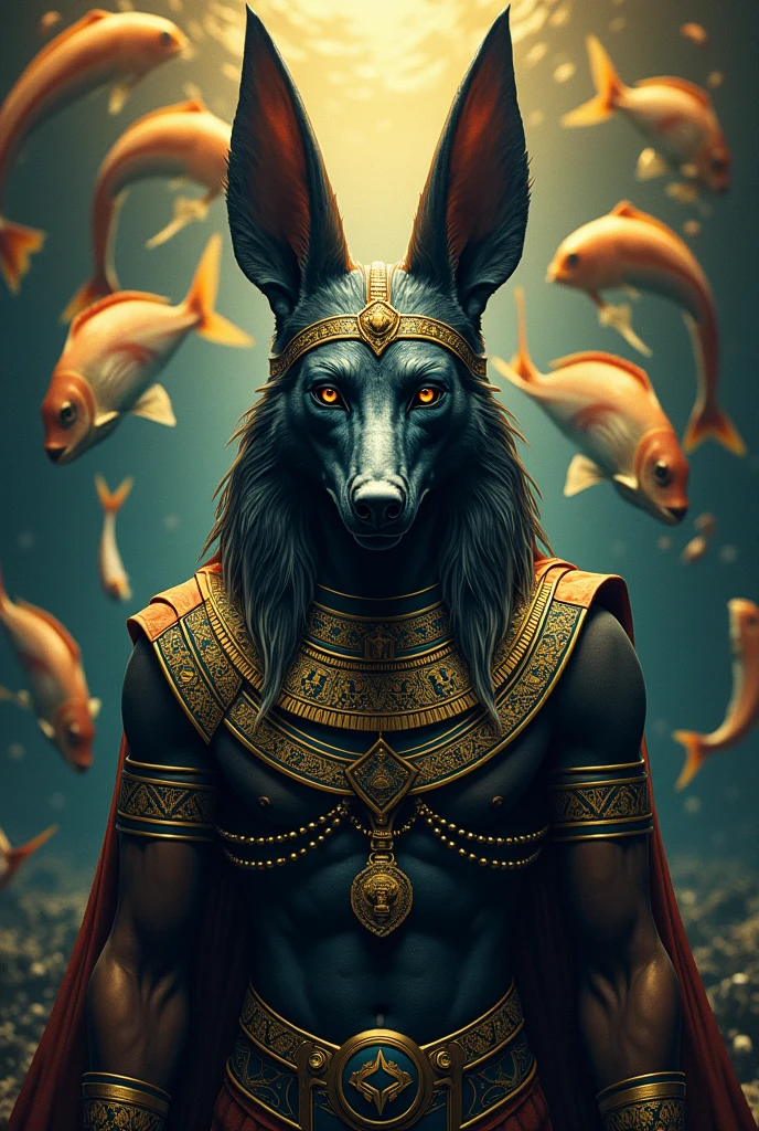 Anubis, Egyptian god, doradas, fundo png