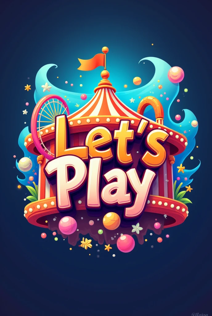 Logo based on an amusement park and that says let's play