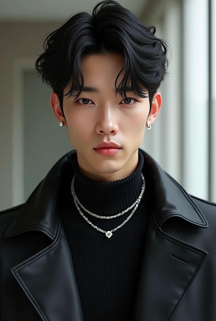 Joon Hair: blackw, short and styled for an edgy look.
eyeballs: Dark and intense.
Skinned: clear.
Clothing Style: Sophisticated and modern, often with designer clothes and statement accessories.