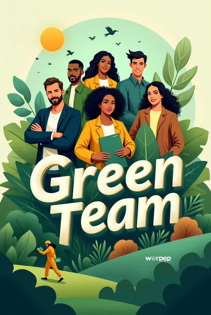 in this same image write “green team” together with the tamar project 