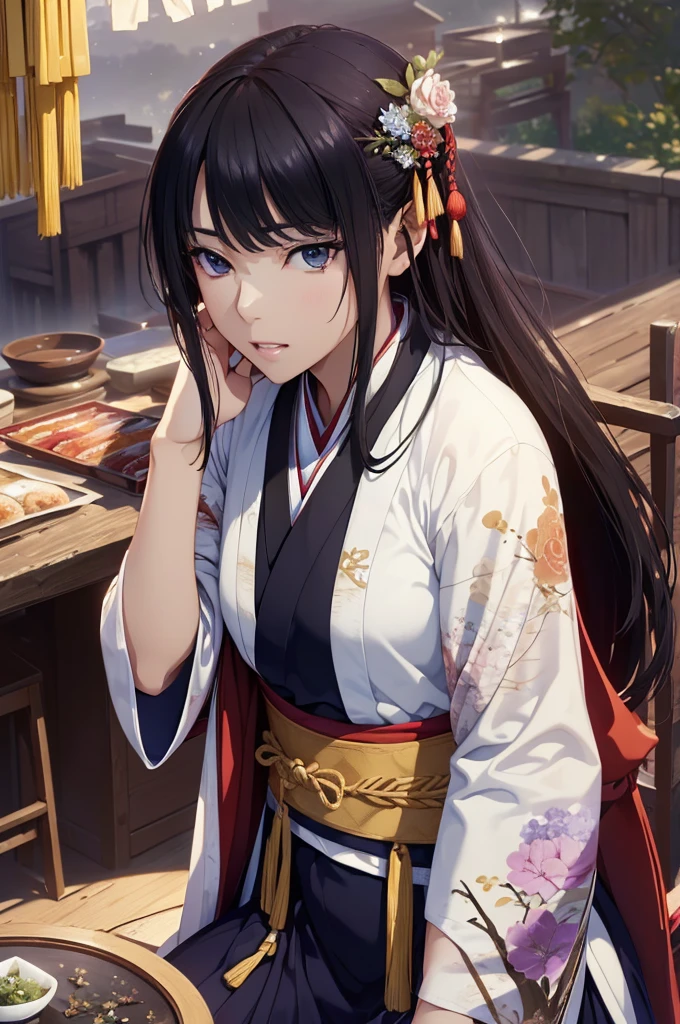 Starry sky and fog cover the landscape.Rich historical background. (Highest quality,4K,8k,High resolution,masterpiece:1.2), Very detailed, (Realistic,Realistic,Photorealistic:1.37), High resolution, Hyper HD, Studio Lighting, Ultra-fine painting, Sharp focus, Physically Based Rendering, Very detailed説明, Professional, Vibrant colors, Bokeh, Sports Late, Ancient War Landscapes, Traditional Chinese Painting Techniques, Atmospheric lighting, Dynamic Pose, Complex combat scenarios, Vivid color contrast, Visually stunning composition, Ethereal atmosphere,Very detailed目と顔, Beautiful attention to detail, Light on the face, (Hanfu: 1.1),Spread your legs wide、