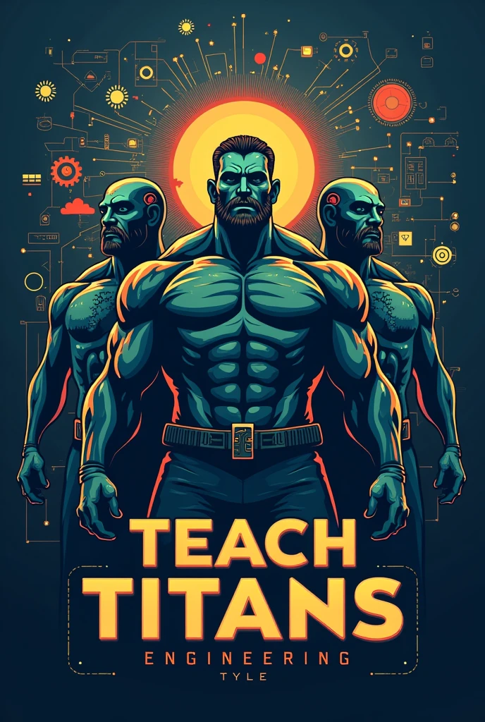 Can you create an image or logo for me about system engineering with the name Teach Titans but put more about system engineering in it?