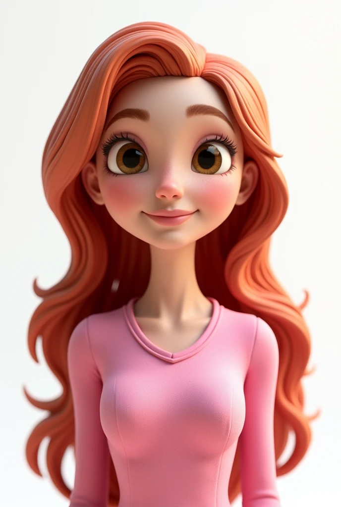 Cartoon character of a woman with beautiful long hair, without glasses, wearing a pink outfit, animation character, stylized character, animation style rendering, 3D stylized, Arnold Maya rendering, 3D stylized rendering, Toon render Keyshot, 3D character, stylized 3D rendering, cartoon character, close-up character, character pose, (Pixar style) (master part:1.2) (bokeh) (Best Quality) (detailed skin) (detailed texture) (8k) (clay) (cinematic lighting) (sharp focus) (white background, no shadows)