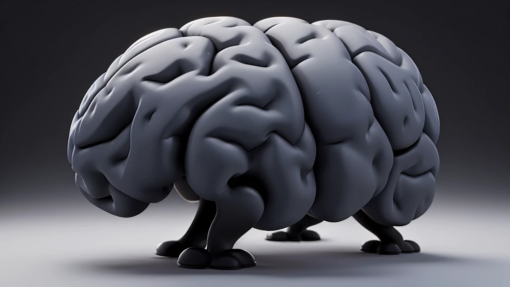Brain with minimalist black background