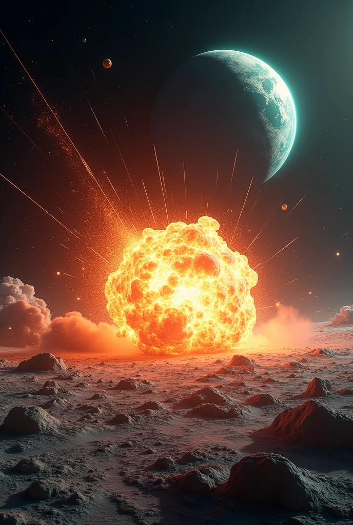 Moon blast with earth