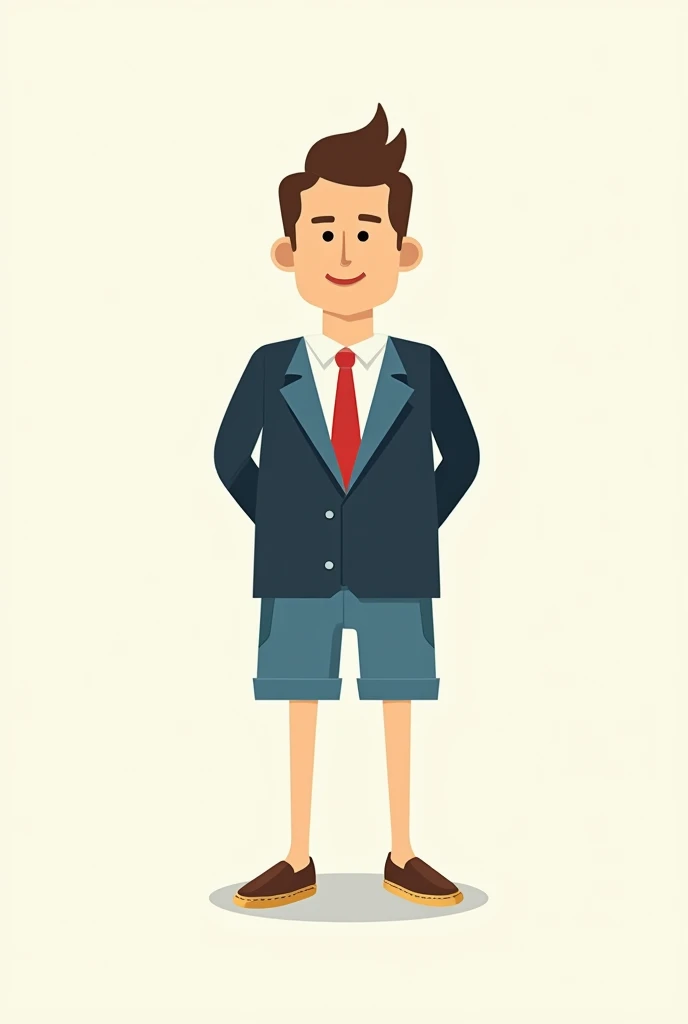 I want a logo for a political party, where the logo has to be a simple drawing of a stick figure that from the waist up wears a suit and tie, well dressed, but the pants are short pajama pants with espadrilles The drawing is simplified to the maximum so that it is a logo