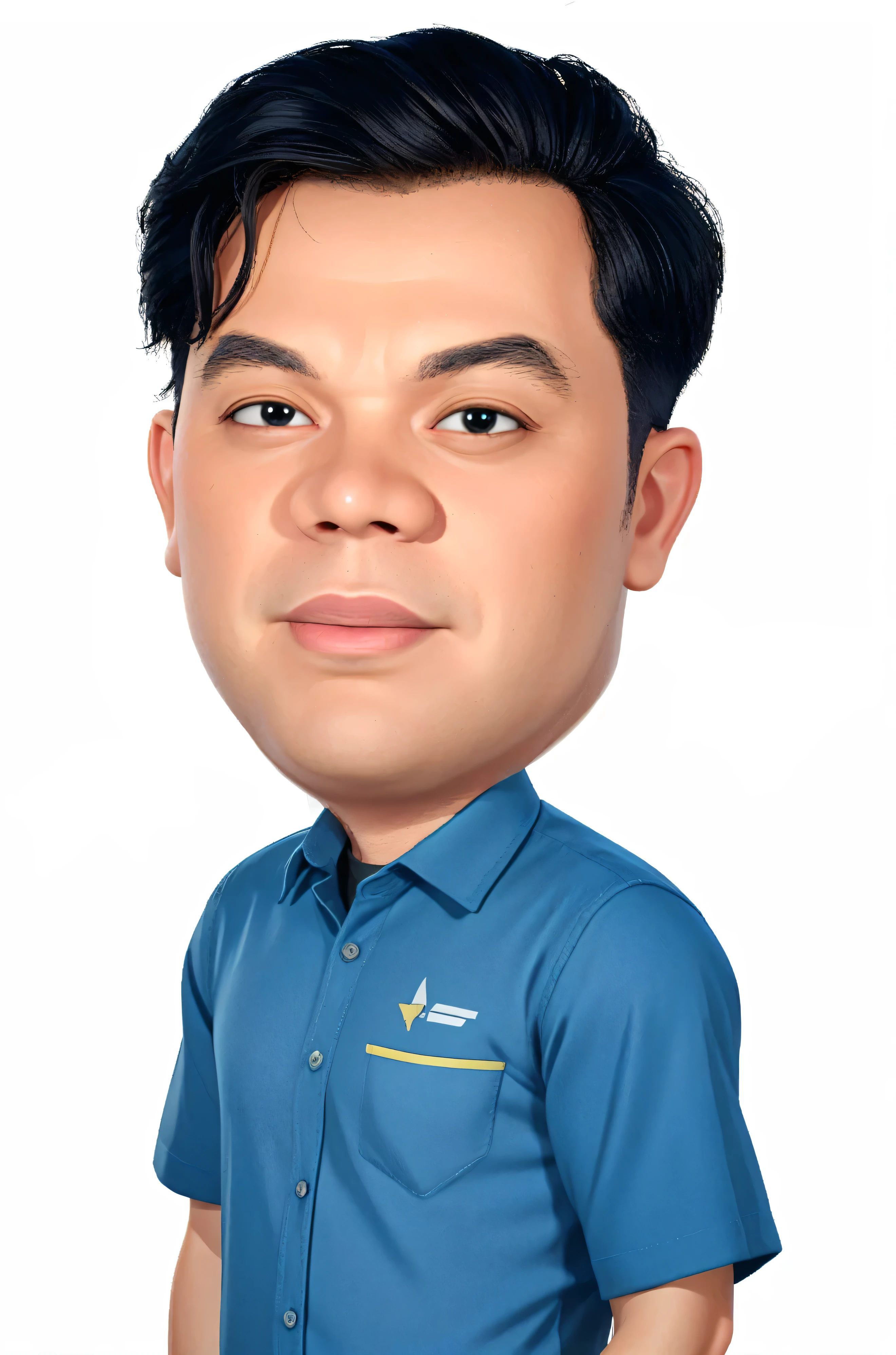 3d Cartoon caricature, a close up of a man, potrait, 3D render, 3D Cartoon, big head, cartoonish look, high resolution, super detail, soft lighting