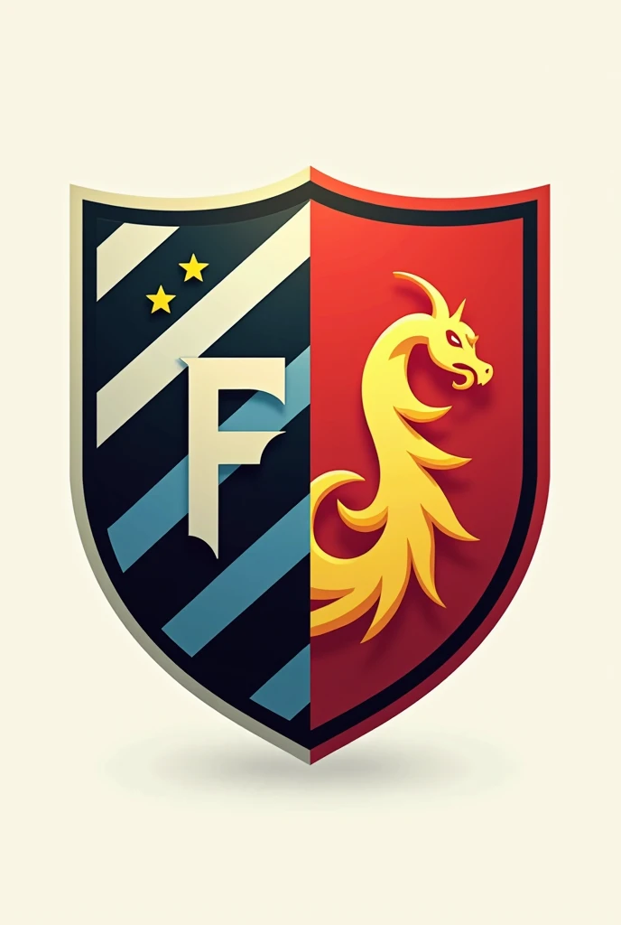 Mix the shields of the football teams Fluminense and Flamengo