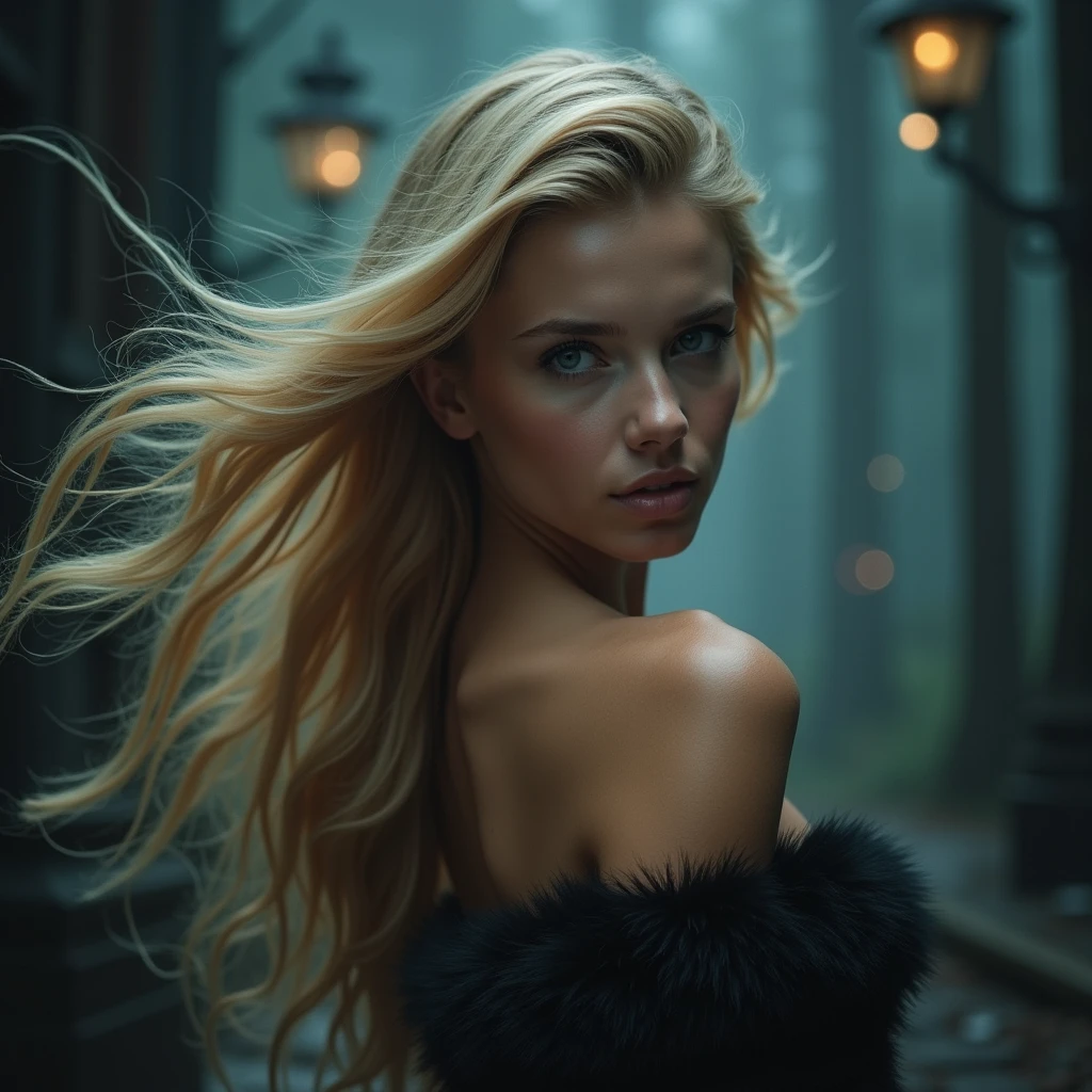 Beautiful and sexy blonde woman in a random place, 8k
