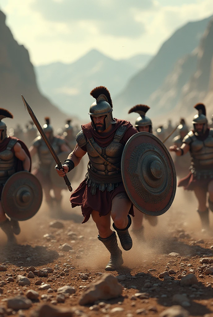 Create a picture of the Spartans in battle that looks very real
