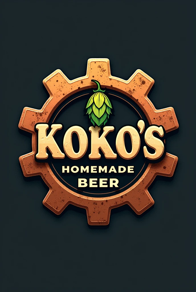 Logo for my company, should be manly. use gears, copper, one hops and my company name, “Koko׳s homemade beer” as a centrepiece.