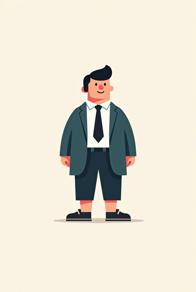 I want a logo for a political party, where the logo has to be a simple drawing of a stick figure that from the waist up wears a suit and tie, well dressed, but the pants are short pajama pants with espadrilles The drawing is simplified to the maximum so that it is a logo