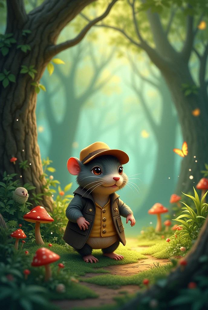 Mole in a forest, story style