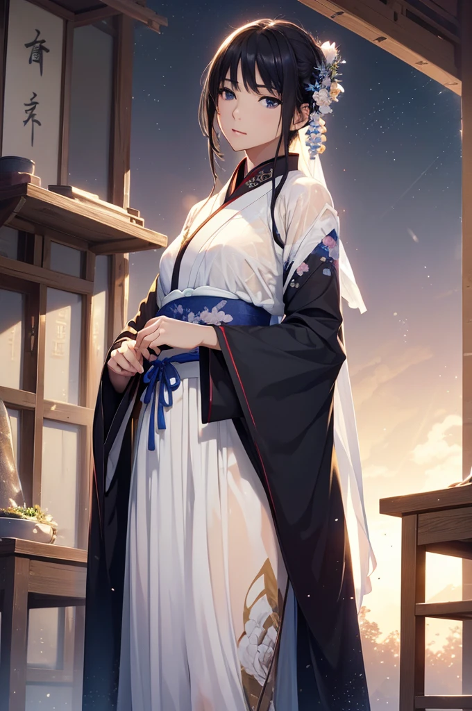 Starry sky and fog cover the landscape.Rich historical background. (Highest quality,4K,8k,High resolution,masterpiece:1.2), Very detailed, (Realistic,Realistic,Photorealistic:1.37), High resolution, Hyper HD, Studio Lighting, Ultra-fine painting, Sharp focus, Physically Based Rendering, Very detailed説明, Professional, Vibrant colors, Bokeh, Sports Late, Ancient War Landscapes, Traditional Chinese Painting Techniques, Atmospheric lighting, Vivid color contrast, Visually stunning composition, Ethereal atmosphere,Very detailed目と顔, Beautiful attention to detail, Light on the face, (Hanfu: 1.1),My clothes are wet and transparent、Small breasts、Exposed breasts、Being raped
