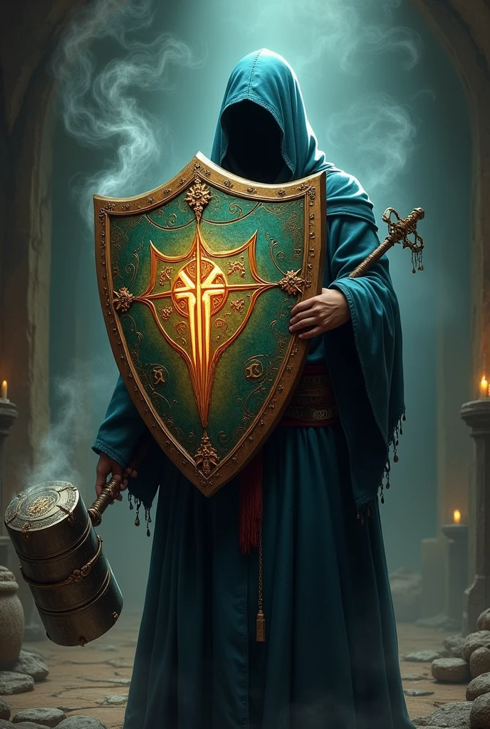 Medicine shield with hammer instrument