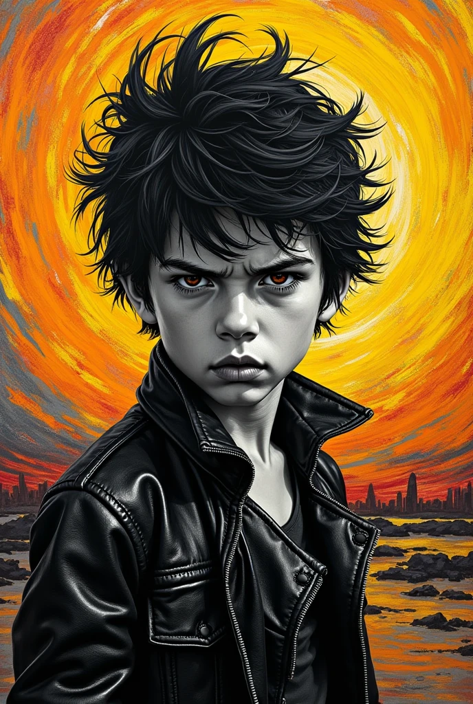 make a black and rebellious boy, na arte de van gogh