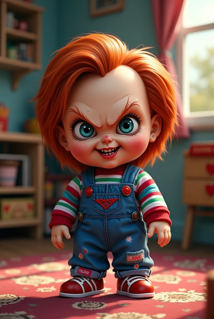 chucky character in disney pixar style