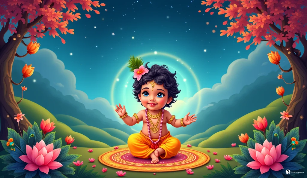 Janmashtami background vector