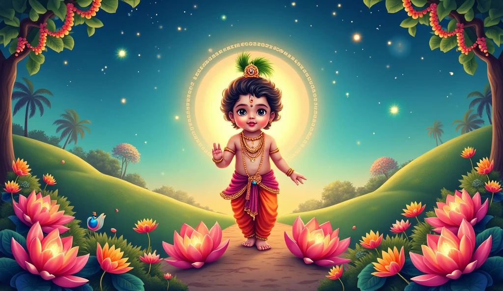 Janmashtami background vector