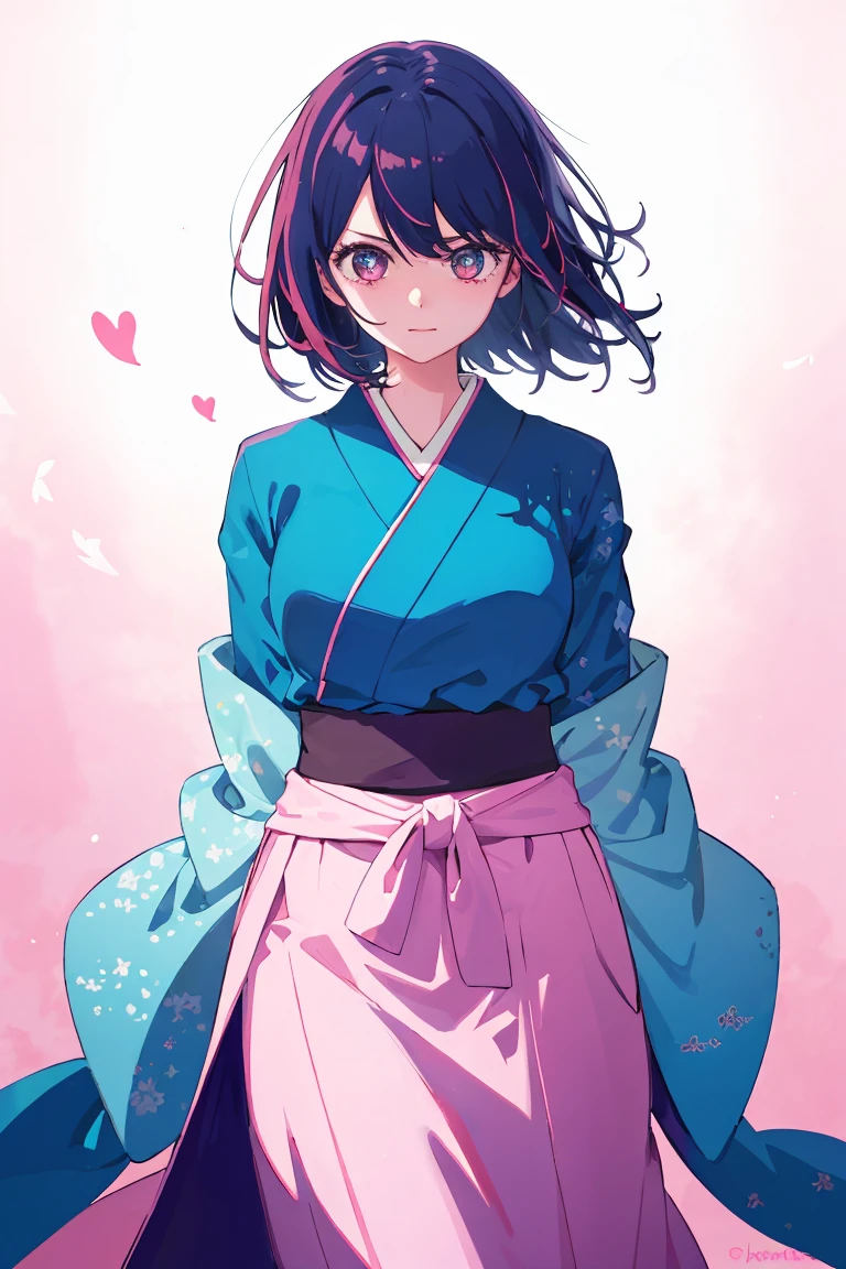 1Beautiful girl of the people,Kentaro Yabuki,Highest quality,Highest quality,Short Bob Hair、Transparency、Cherry-colored hair、kimono、Arms folded behind back、Japanese sword on waist