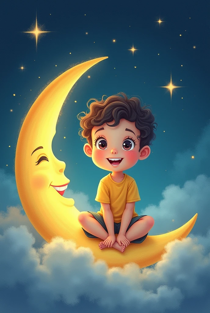 Happy crescent child
