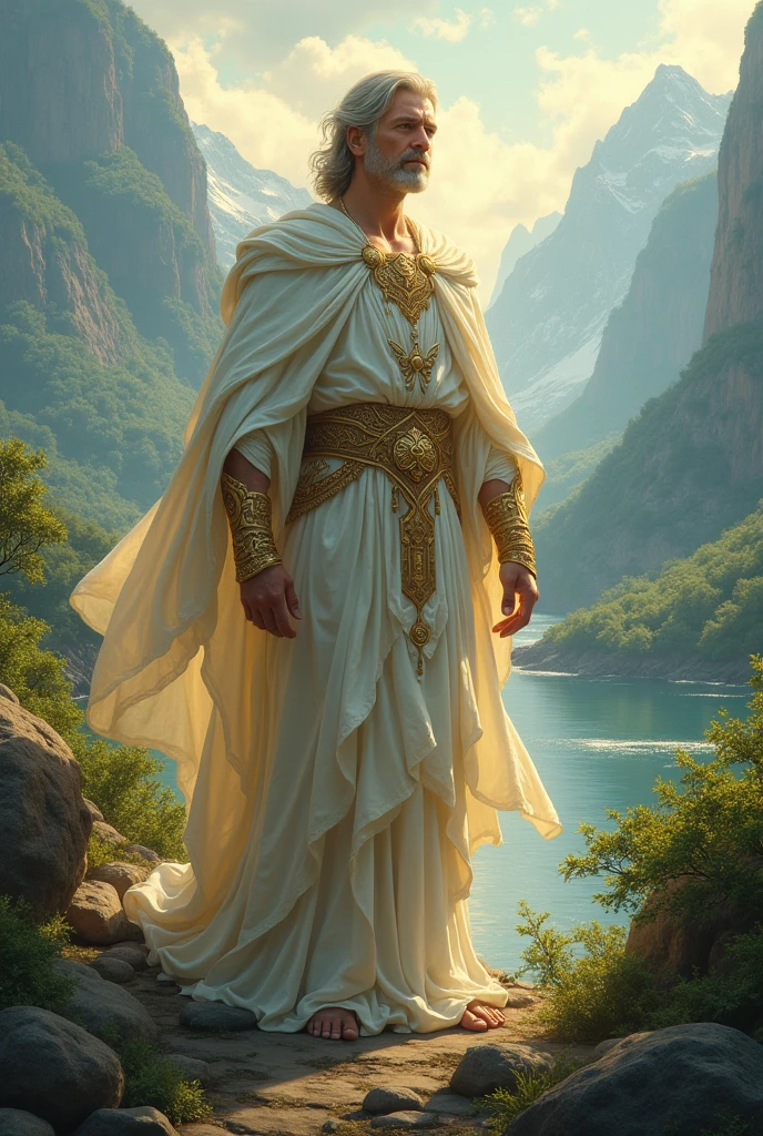 Create a man and beautiful Earth