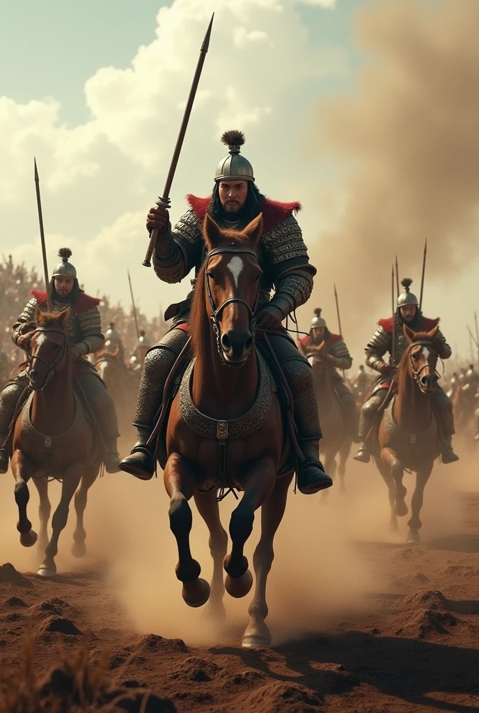 Create another image of a Mongol horde in battle that looks very real
