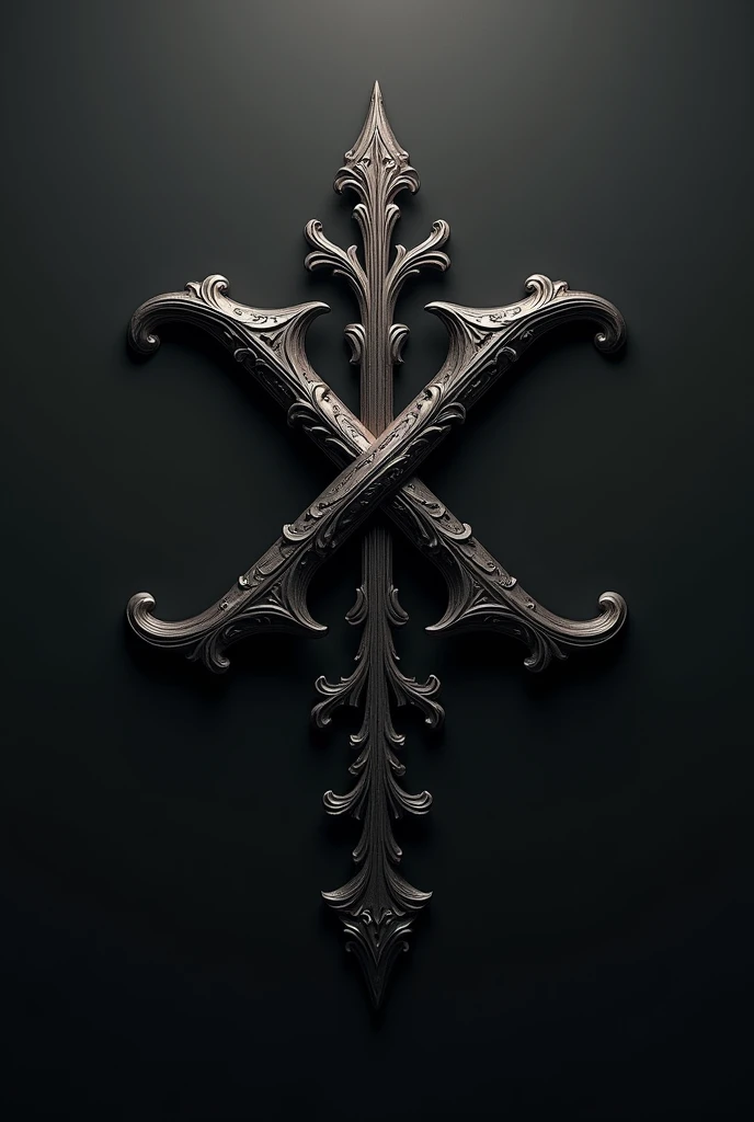 Create a logo featuring the intertwined the letters in the word "XxholicC" in a Gothic Style, simple, dark, luxurious