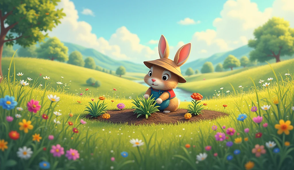 rabbit planted them all around the meadow.