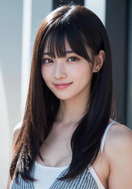 ２５Japan years old、Black Hair、Round eyes、Light wavy hair, correct、Striped Hair、Dark blue hair、Gradient Hair、Asymmetrical hair、Hair behind the ear、Crossed bangs、Long Hair、とてもLong Hair、Hair up on one side、((お尻までLong Hair))、Valletta、Ring Eye、Round eyes、Compensate、Wicked Smile、A light smile、Surrealism、Cast a Shadow、Portraits、Subjective、Atmospheric perspective、Film Grain、Backlight、Exposure,Very detailed、Highest quality、超High resolution、Very detailed、Very realistic, masterpiece、correct、Textured skin、Awards、High resolution、16K, Hair folder、A light smile、Redness in the ears、correct、Cast a Shadow、Subjective、Shine、360° View、解剖学的にcorrect、masterpiece、Textured skin、Attention to detail、Long eyelashes、A slight blush、((The whole body is visible))