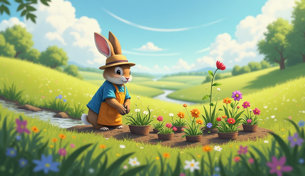 rabbit planted them all around the meadow.