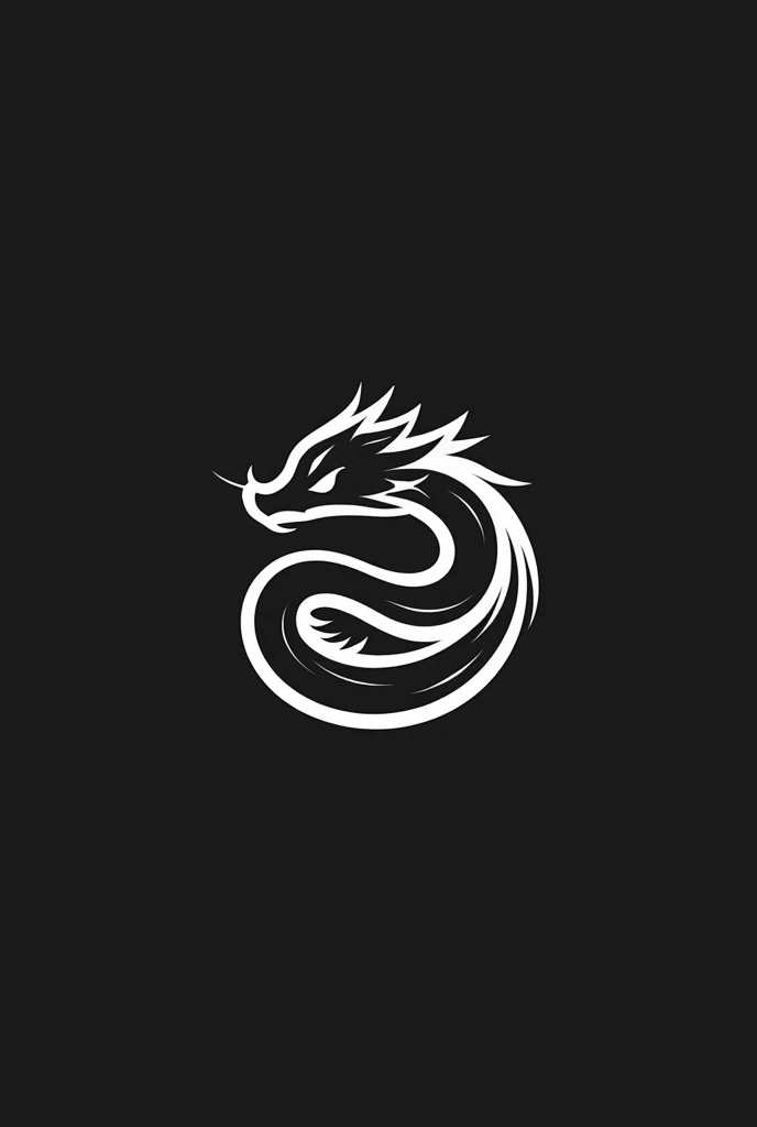 Make a logo for an e-sports team based on the mythological animal Sheilong in black and white. Make it better and without that ugly background, where is the white color?? The white color is to be together with the sheilong in the belly part, make it with more details and more beautiful and more minimalist without those black skewers on the side you don't know what minimalist would be? Make it a little more different, it was very ugly, make it a little different to make it more minimalist and more like the valorant leviathan team