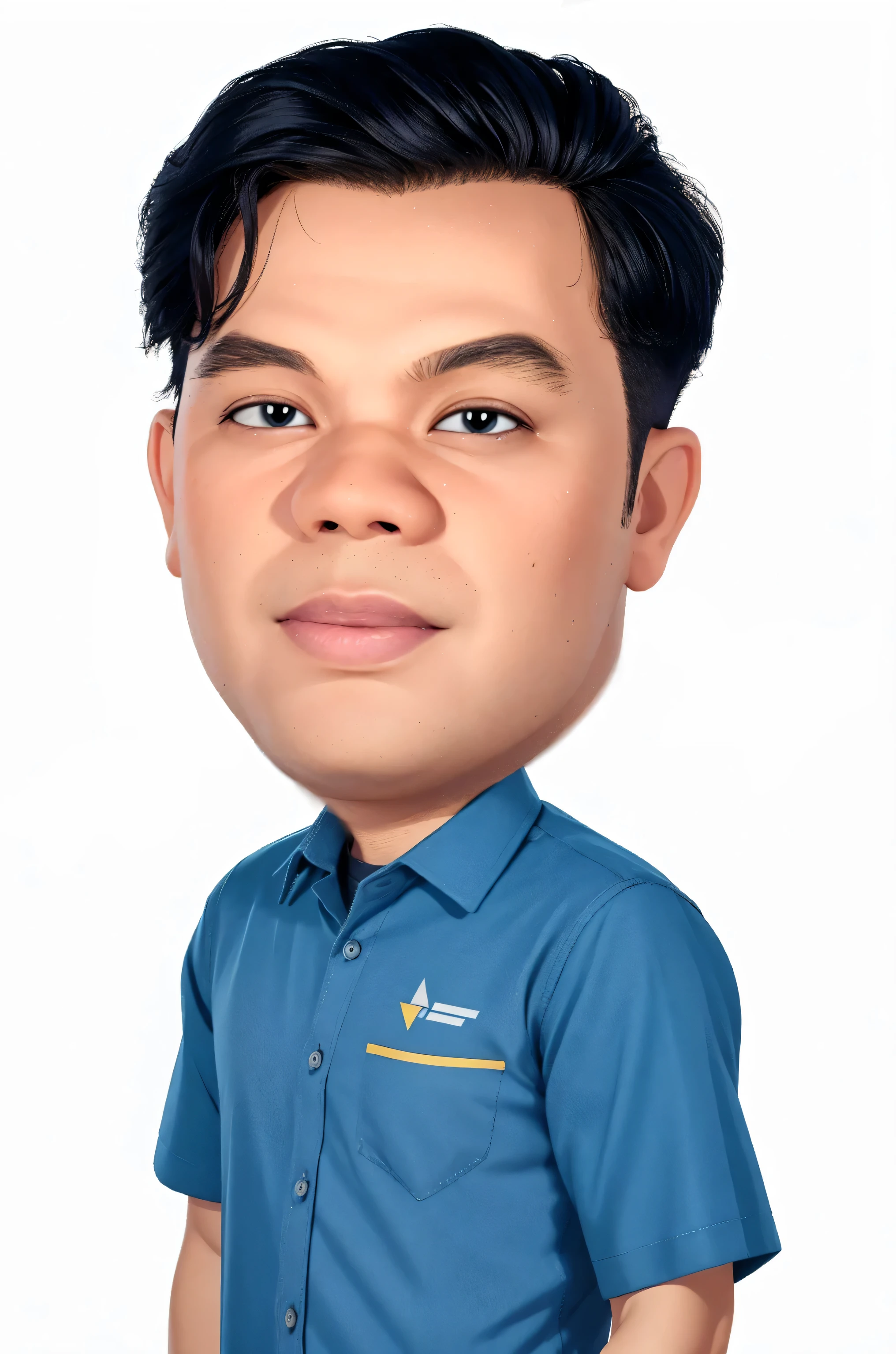 3d Cartoon caricature, a close up of a man, potrait, 3D render, 3D Cartoon, big head, cartoonish look, high resolution, super detail, soft lighting