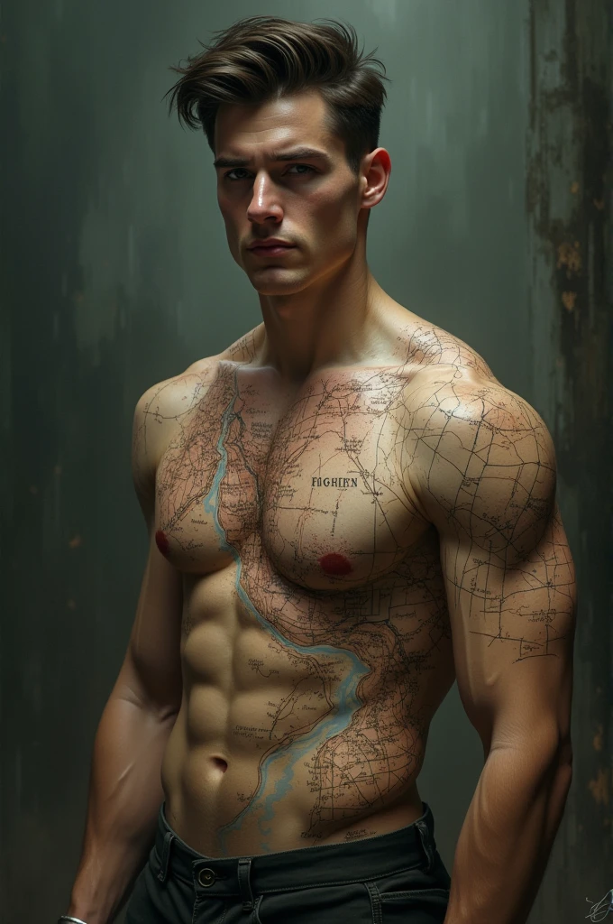 A young man with a wound that looks like a MAP