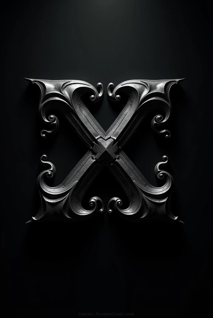 Create a logo featuring the intertwined the letters "X", "X", "H", "O", "L", "I", "C", "C" in a Gothic Style, black, luxurious
