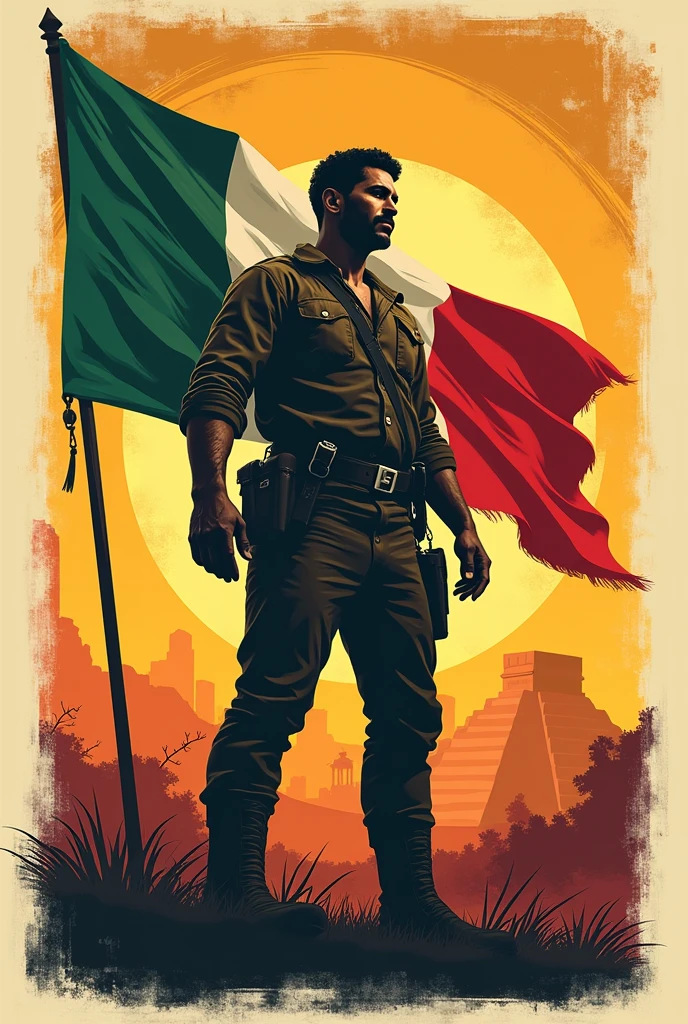 Mexican independence poster simple to draw