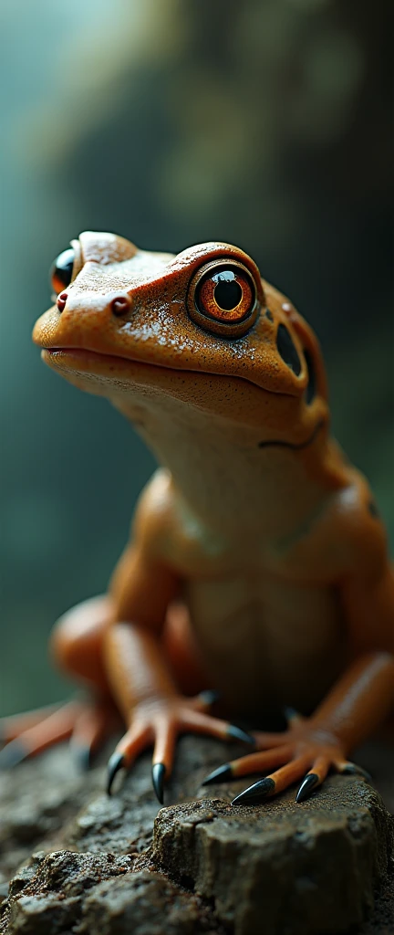 ((fullHD)), ((triton)), Beautiful and sexual newt, brown skin and amber eyes.